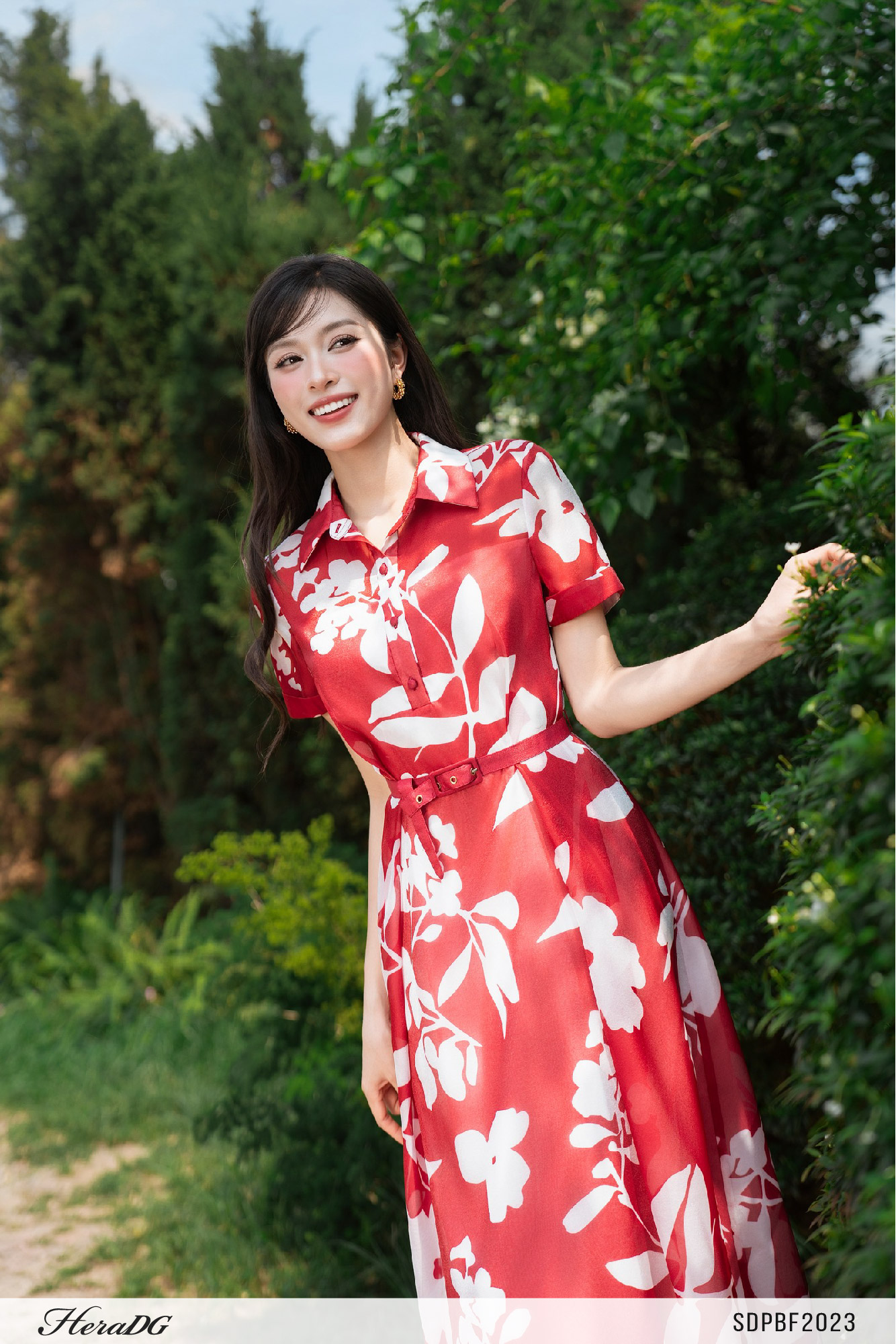 Ảnh của Đầm xòe họa tiết tay lơ vê